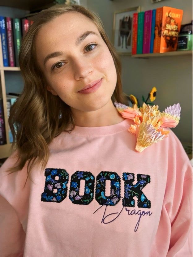 Book Dragon Embroidered Sweater