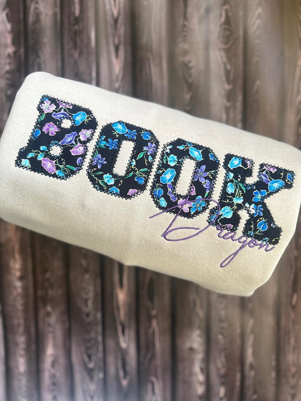 Book Dragon Embroidered Sweater