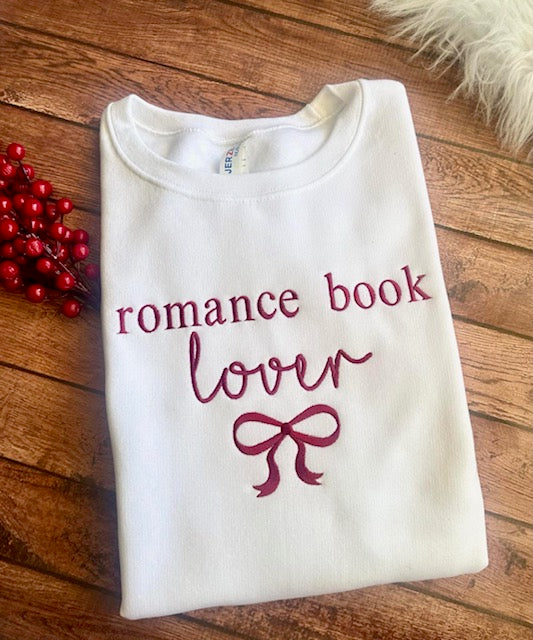 Romance Book Lover  Embroidered Sweater